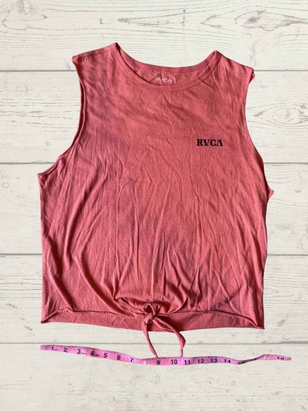 RVCA Woman's Knotted Desert Tank Top Vintage Red  - Size Medium